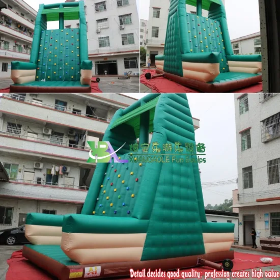 Pared de roca de salto inflable de juego deportivo personalizado, pared de escalada de roca inflable de parque de atracciones de fábrica