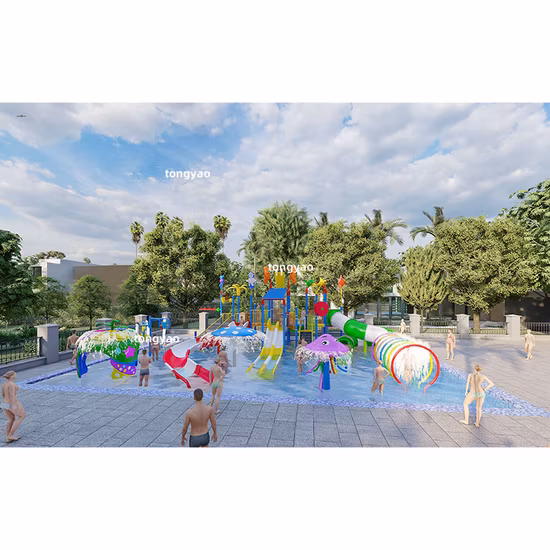 Parque acuático de dibujos animados para niños Tobogán Parque de juegos al aire libre